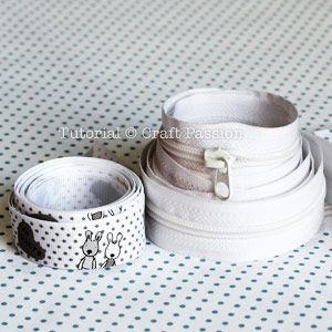 zipper & ribbon sew coin purse