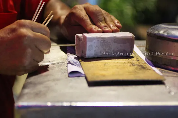 poke in wooden skewer