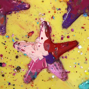 fully melt remold oil pastel to star shaped