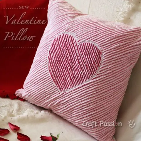 Heart Chenille Valentine Pillow Sewing Pattern