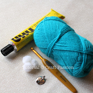 crochet flower brooch tool material