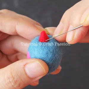 felt bird beak