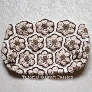 african flower crochet purse