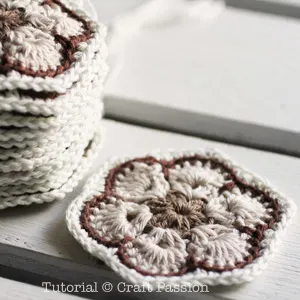 african flower crochet purse