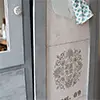 stenciled cork inspiration board