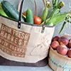 stenciled farmers market bag basket