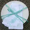 stenciled plates and napkins