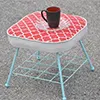 stenciled quatrefoil footstool