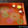 stenciled tray tea light votives