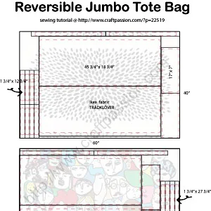 reversible jumbo tote bag
