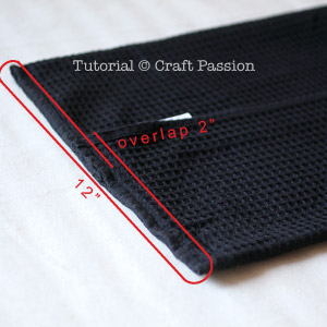 sew side seam for dish towel pillow