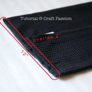 sew side seam for dish towel pillow