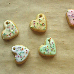 polymer clay heart-cookie charm