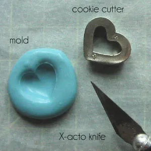 polymer clay heart-cookie charm