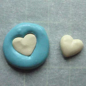 polymer clay heart-cookie charm