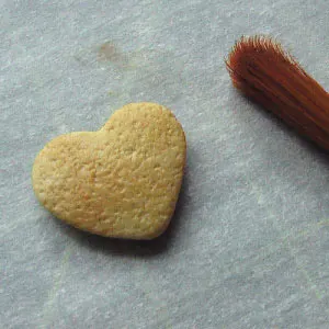 polymer clay heart-cookie charm