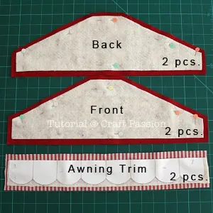 cut roof fabric to sew holder
