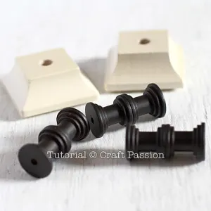 make candle stand out of knob and base