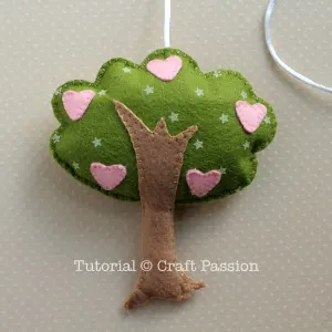 how to sew small tree hanging ornament