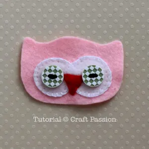 how to sew felt owl - head part