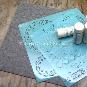 stenciled felt coasters materials