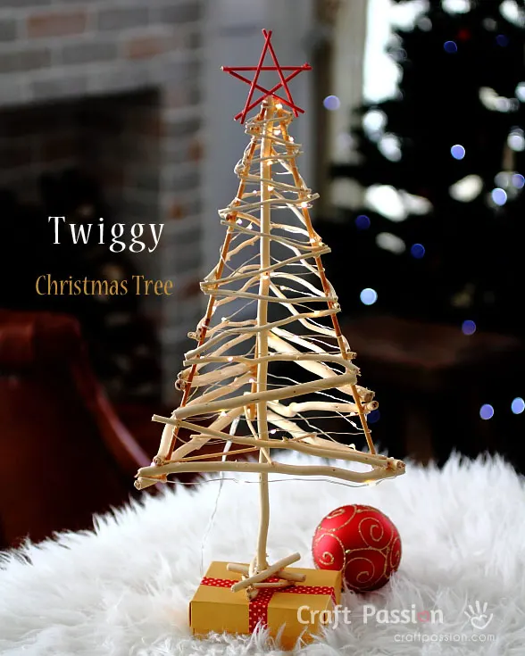 twigs wooden christmas tree