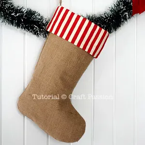 plain burlap stocking