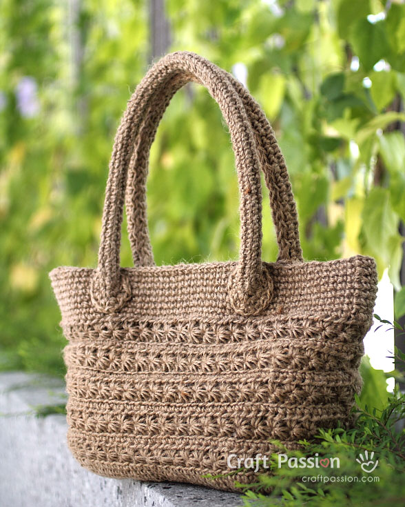 crochet star stitch tote