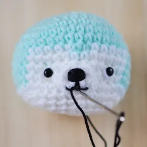 mouth shaping of amigurumi puppy