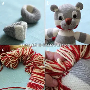 sew sock lion ears and mane