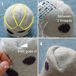 stitch sock owl eye brow