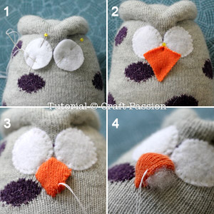 sew sock owl 9 sew sock owl eye and bill