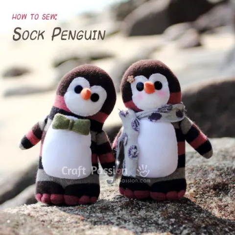 Sock Penguin Stuffed Animal Sewing Pattern