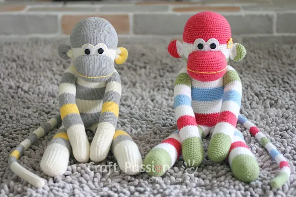 crochet sock monkey amigurumi