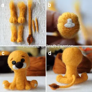 needle felted lion