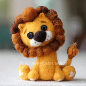 needle felted lion