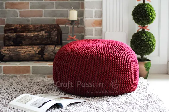 pouf stool knit pattern
