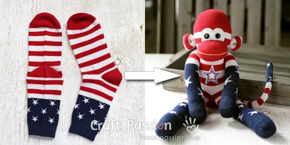 american themed sock monkey