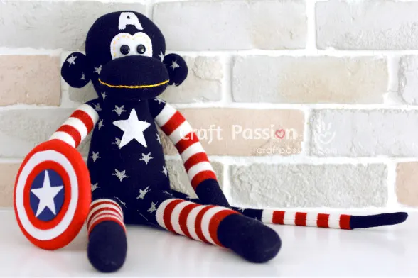 captain america sock monkey
