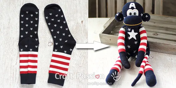 captain america sock monkey
