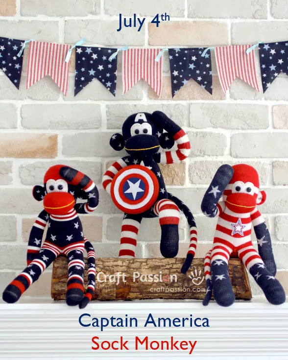 Captain America Sock Monkey