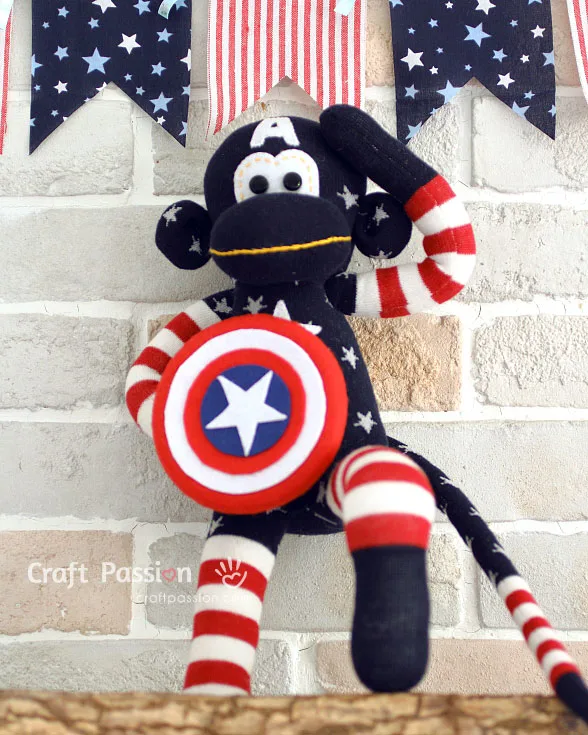 july 4 sock monkey