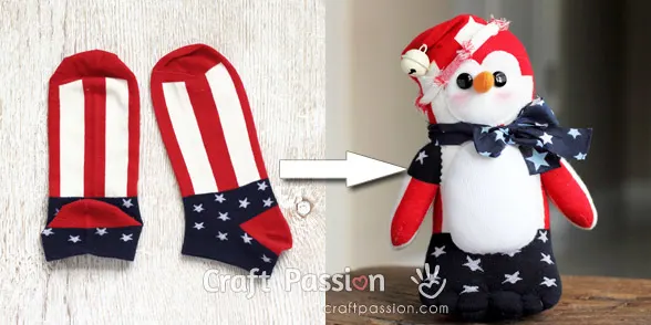 usa flag sock penguin