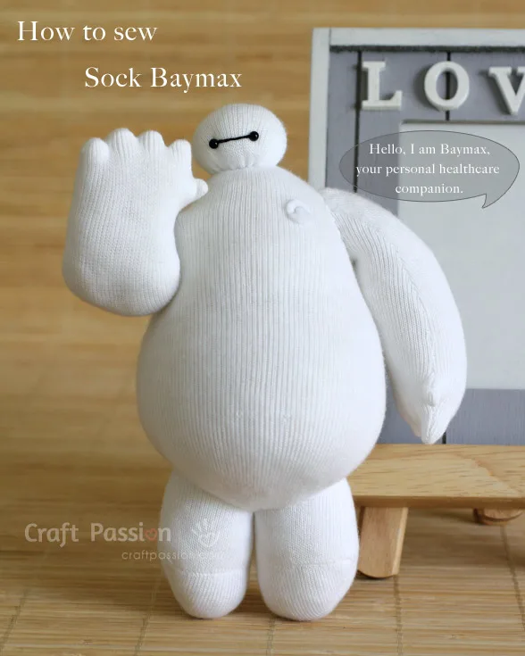 how to sew sock baymax plush