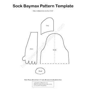sock baymax template