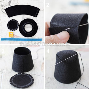 18 sew felt top hat turkey stuffed animal