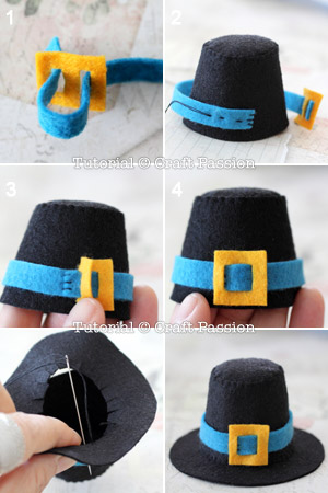 19 sew felt top hat Sock Turkey hat