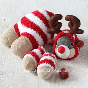 how to sew reindeer from sock
