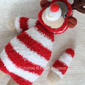 how to sew reindeer from sock