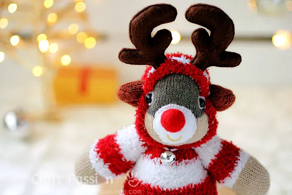 christmas sock reindeer plushies